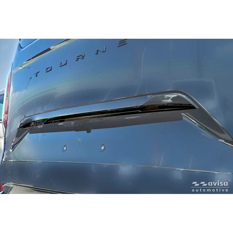 Avisa, Heckklappenverkleidung, schwarzer Edelstahl, passt zu Ford Tourneo Custom II (V710) (2023-) (mit Heckklappe)