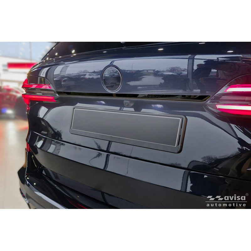 Avisa, Heckklappenleiste, schwarzer Chrom-Edelstahl, passt zu BMW X5 IV (G05) M-Sport (2018-2023) & Facelift (2023-)