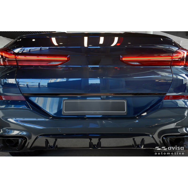Avisa, Heckklappenleiste, schwarzer Chrom-Edelstahl, passt zu BMW X6 (G06) (2023-) excl. M-Sport