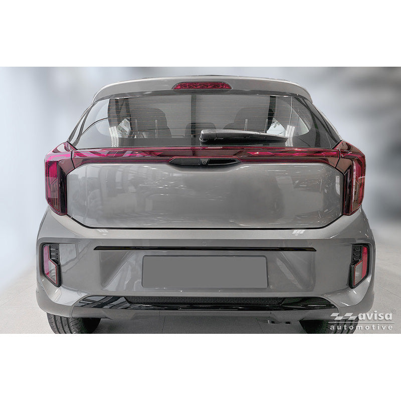 Avisa, Heckklappenleiste, schwarzer Chrom-Edelstahl, passt zu Kia Picanto III (JA) Facelift (2024-)