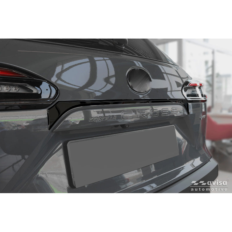 Avisa, Heckklappenleiste, schwarzer Chrom-Edelstahl, passt zu Toyota Corolla Cross (2020-2025) & Facelift (2025-)