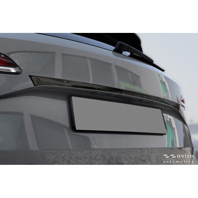 Avisa, Heckklappenleiste, schwarzer Chrom-Edelstahl, passt zu Skoda Karoq (NU7) Facelift (2022-)