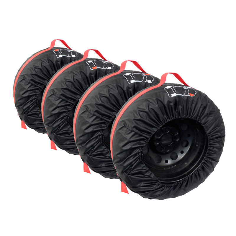 Carpoint, Reifenhüllen-Satz 13-16 inch, Rot, Schwarz