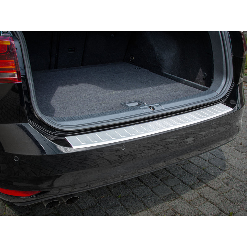 MAX6, Heckstoßstangenschutz, Gebürsteter Edelstahl, passt für Volkswagen Golf VII Variant Facelift (2017-2020)