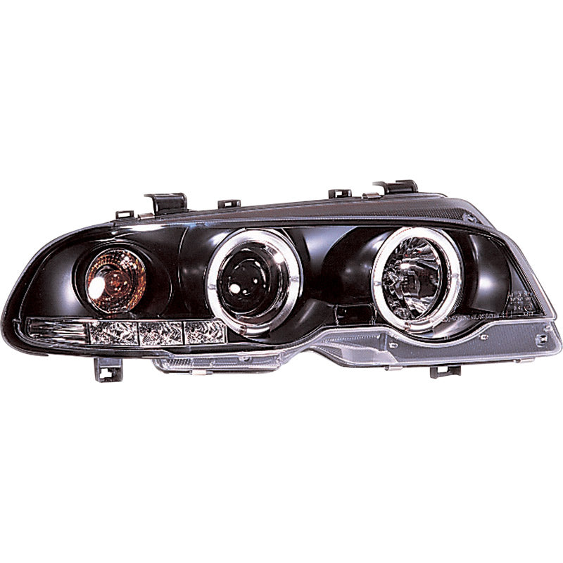 AutoStyle, Satz Scheinwerfer passend für BMW 3er E46 Coupe/Cabrio 1999-2002 - Schwarz - inkl. Standlichtringen & Stellmotor