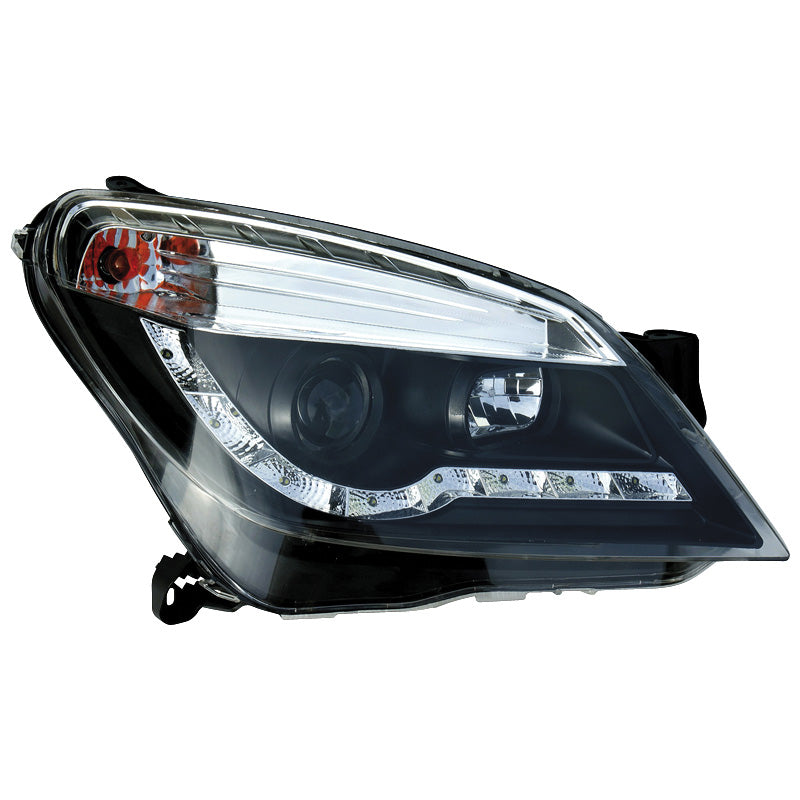 AutoStyle, Satz Scheinwerfer TFL-Look passend für Opel Astra H 2004-2009 - Schwarz
