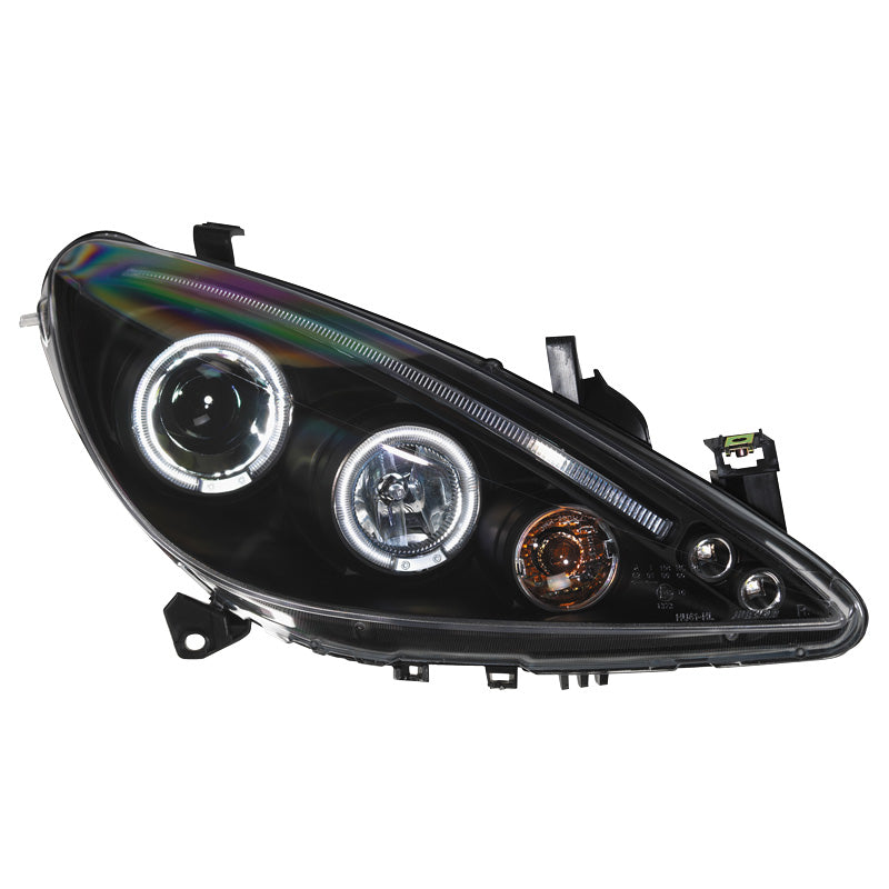 AutoStyle, Scheinwerfer, Schwarz mit Halos, Passend für Peugeot 307 (2001-2005)