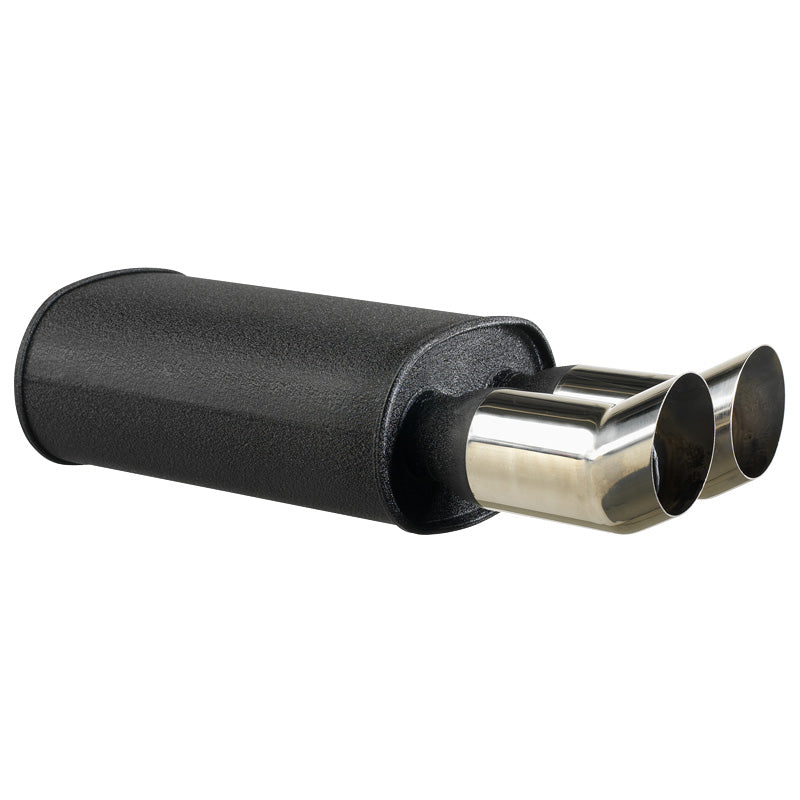 AutoStyle, DTM Universal Sportauspuff - Schwarz - Anschluss 63,5mm / Ausgang 2x76mm
