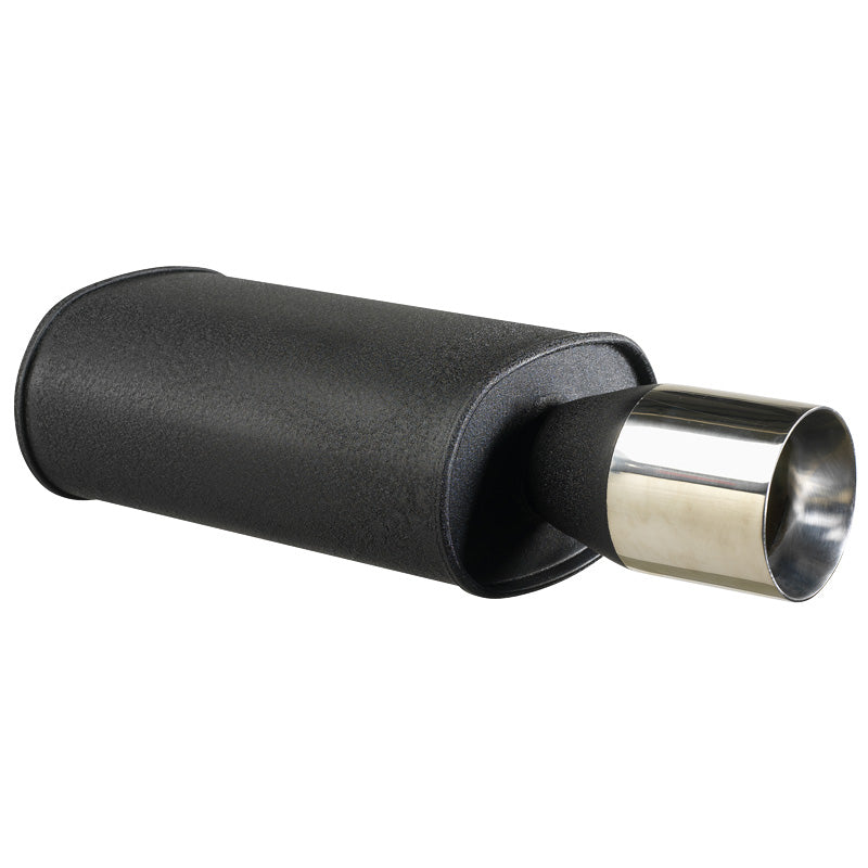 AutoStyle, schwarz Box Universal Sportauspuff - rund - Ø 210mm, Anschluss 63,5mm / Ausgang 102mm
