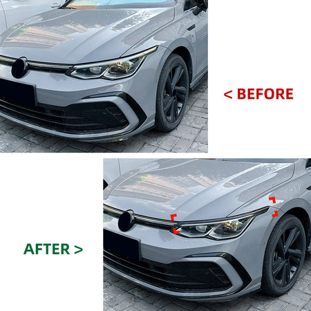 AutoStyle, Øjenskygge, Glossy Black ABS, passer til Volkswagen Golf VIII (CD1) HB/Variant (2020-2024) & FL (2024-)