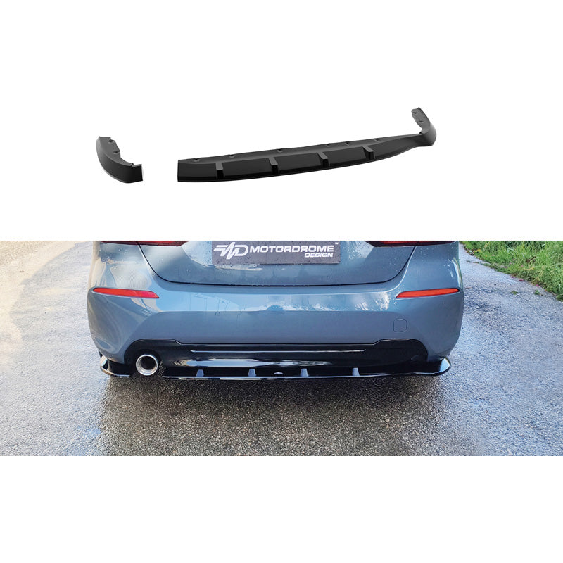 Motordrome, Unterlippe, hinten, passt zu BMW 1-Series (F40) excl. M-Sport/M135i (2019-2024), ABS, glänzend schwarz