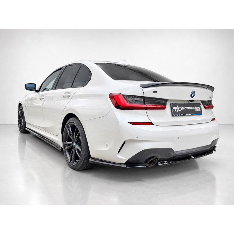 Motordrome, Underlæbe, bag, Blank sort, passer til BMW 3-serie (G20) M-Sport/M340i & 3-serie (G21) Touring M-Sport/M340i (2019-2022)