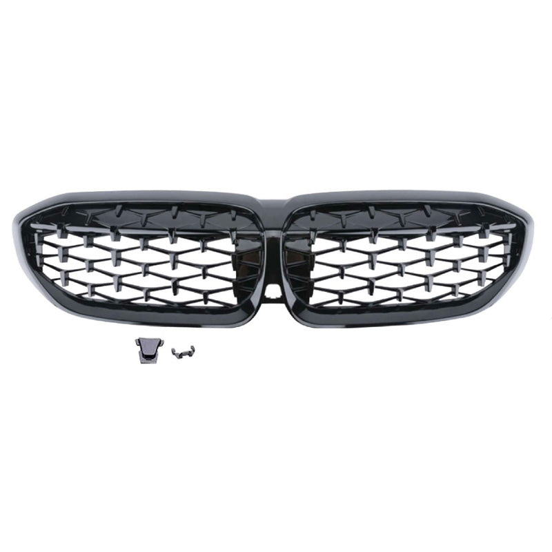 AutoStyle, Glänzend Schwarze Diamond Typ FrontGrill passend für BMW 3er G20/G21 2019- exkl. LCI, ABS