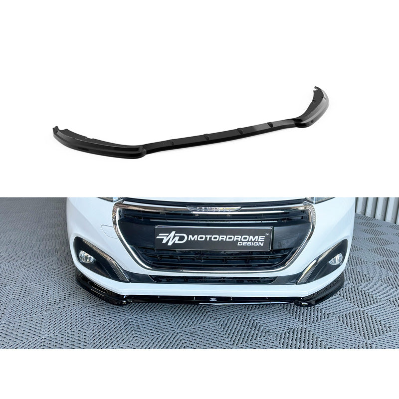 Motordrome, Frontspoiler, aerodynamisches Design, Passend für Peugeot 208 I Facelift (2015-2019), ABS-Kunststoff, Schwarz