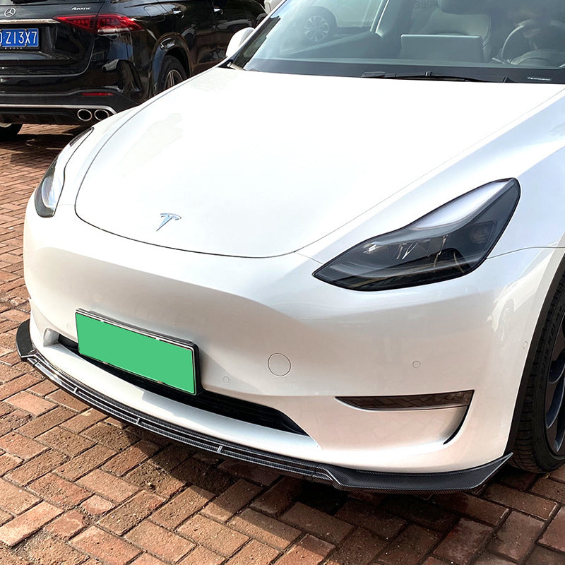 AutoStyle, Frontspoilerlippe, Passend für Tesla Model Y 2019-, Glanzschwarz ABS, 3-teilig