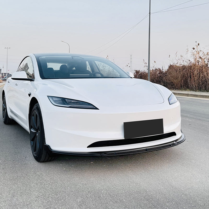 AutoStyle, Frontspoilerlippe, Glanzschwarz ABS, Passend für Tesla Model 3 Facelift 2024-, 3-teilig