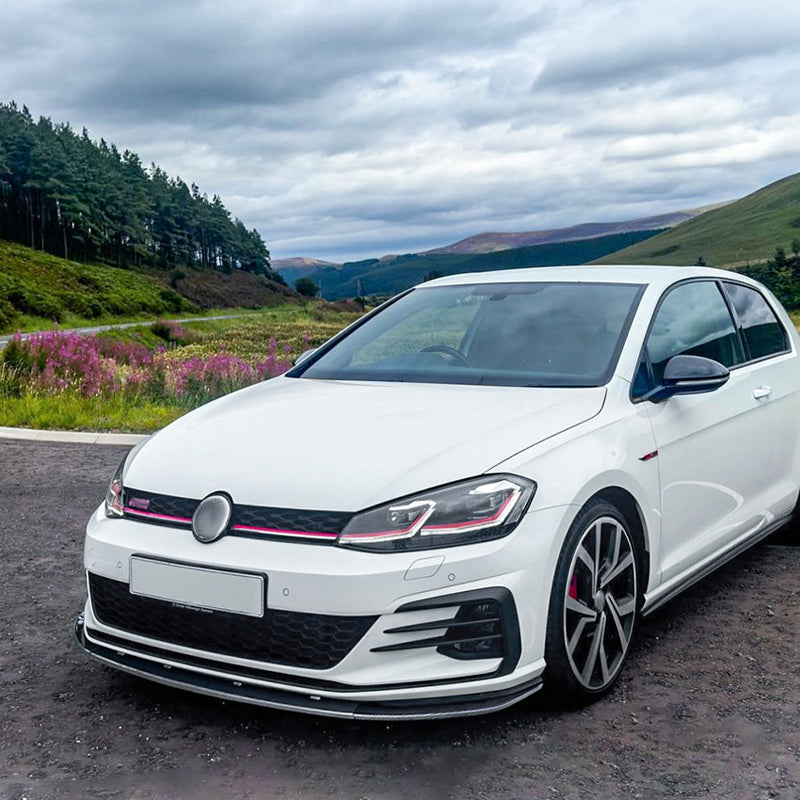 AutoStyle, Vordere Spoilerlippe, Glossy Black ABS, Passend für Volkswagen Golf VII (7.5) GTi/GTD/R/R-Line 2017-2019