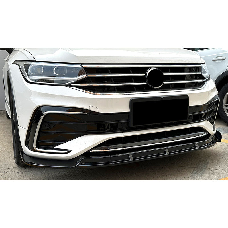 AutoStyle, Frontspoilerlippe, Passend für Volkswagen Tiguan II R-Line Facelift (2020-2024), Glanzschwarz ABS, 3-teilig
