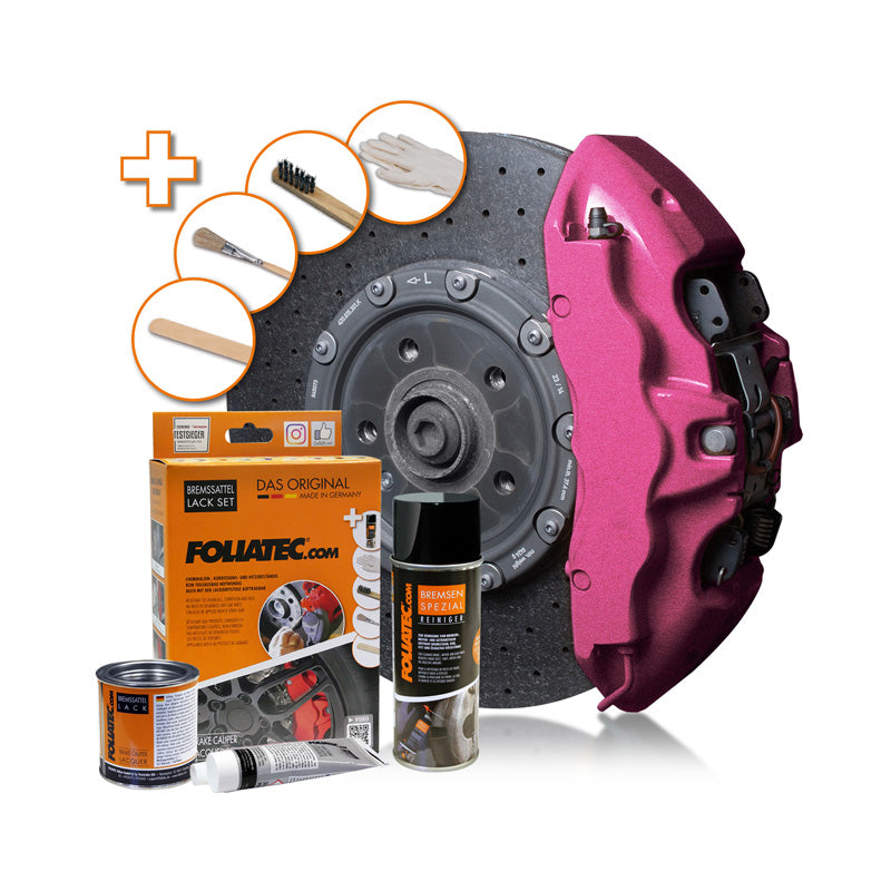 Foliatec Bremssattellack-Set - hot pink metallic - 3 Components