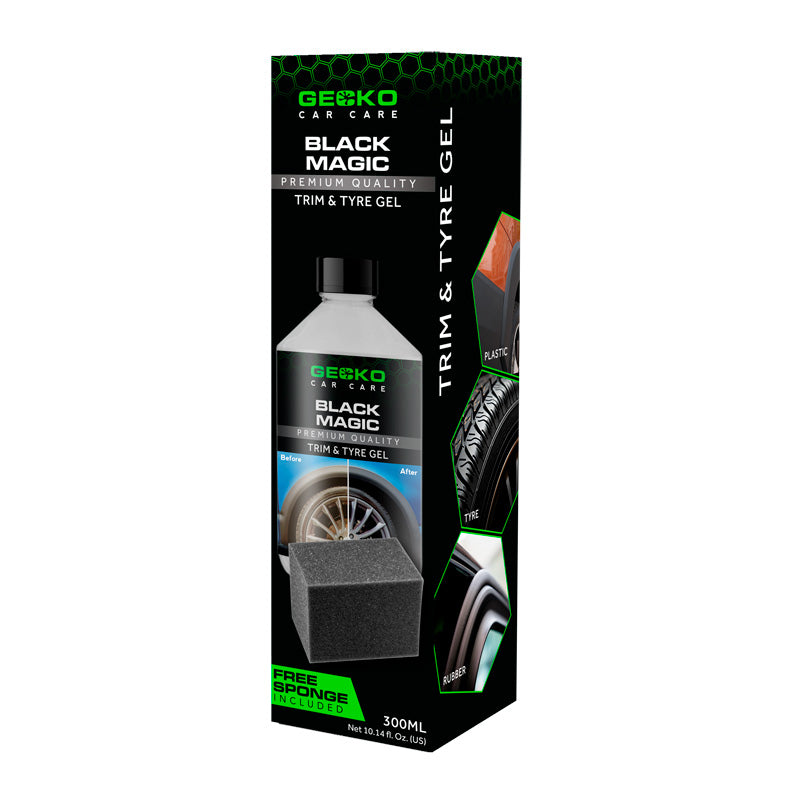 Gecko, Black Magic Reifen- und Trim-Gel mit Schwamm, 300ml