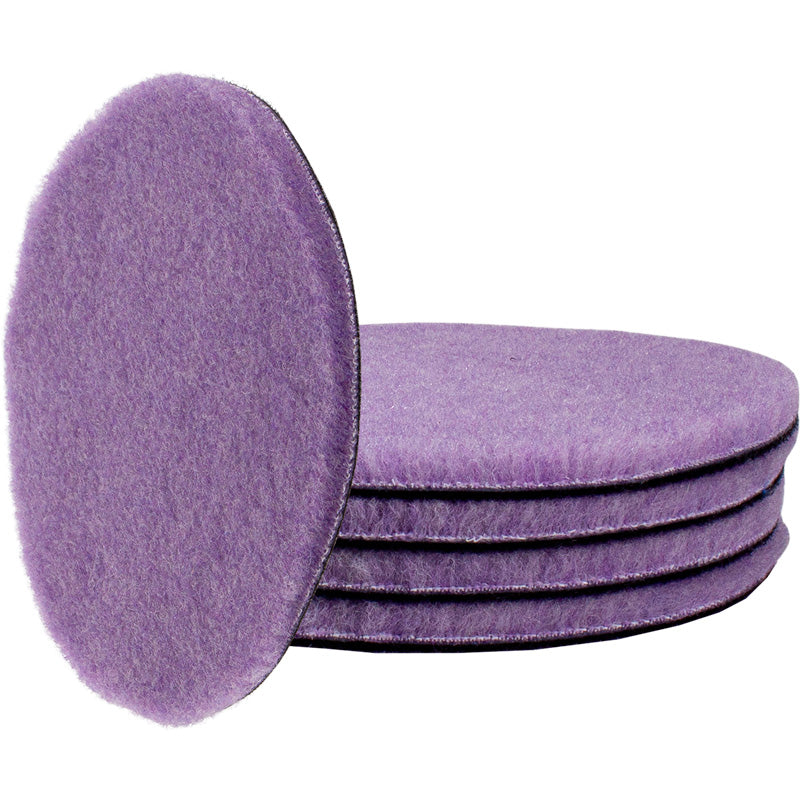Gecko, Foamed Wool Cutting Pad (purple), 75mm - 5 pcs - 75mm backing plate