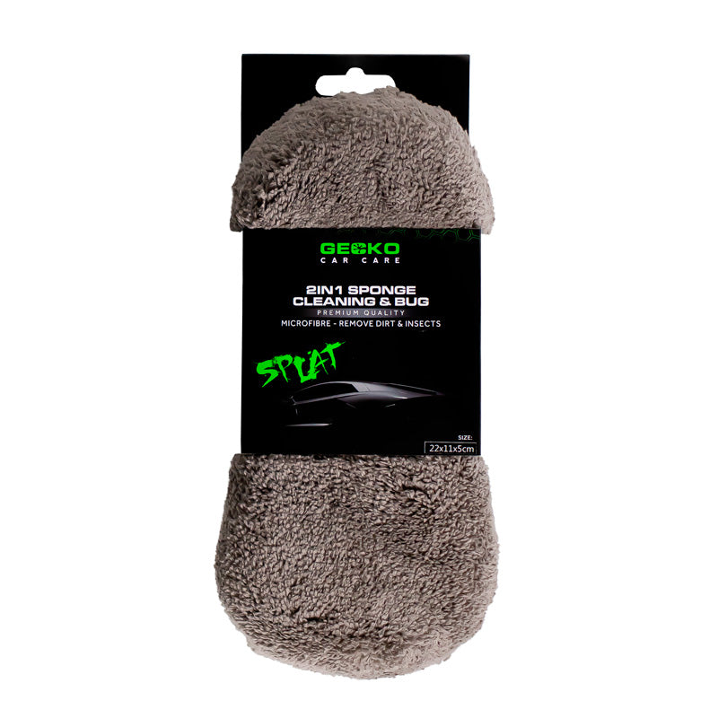 Gecko, 2in1 Mikrofaser- und Insektenschwamm 2x11x5cm, Microfiber, Grau