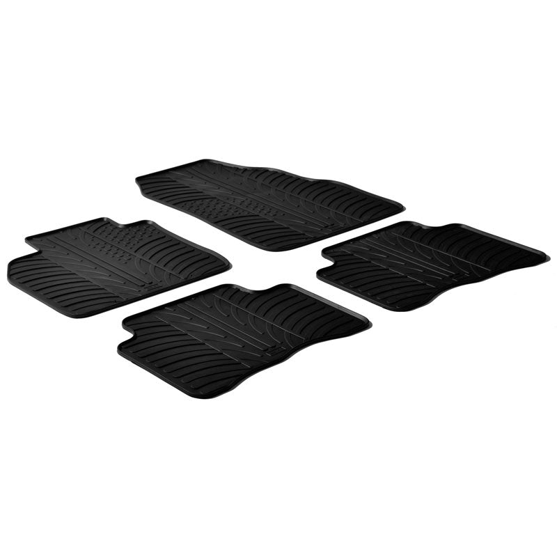 Gledring, Satz Gummimatten passend für Ford B-Max 2012-2015 (T Profil 4-teilig + Montage-clips), Schwarz