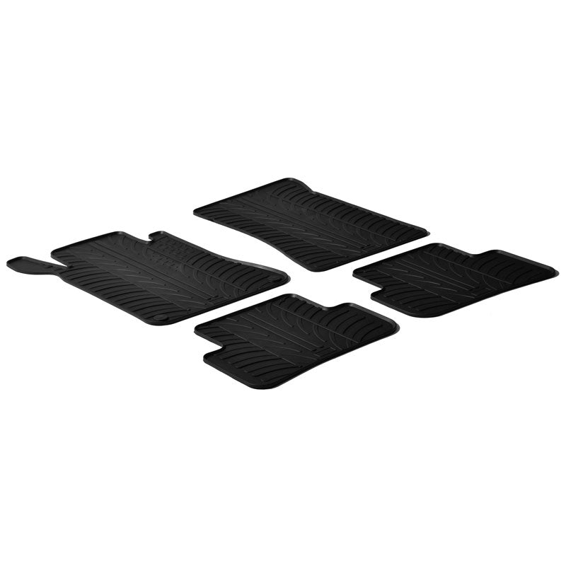 Gledring, Satz Gummimatten passend für Mercedes C-Klasse W203 2001-2007 (T Profil 4-teilig + Montage-clips), Schwarz