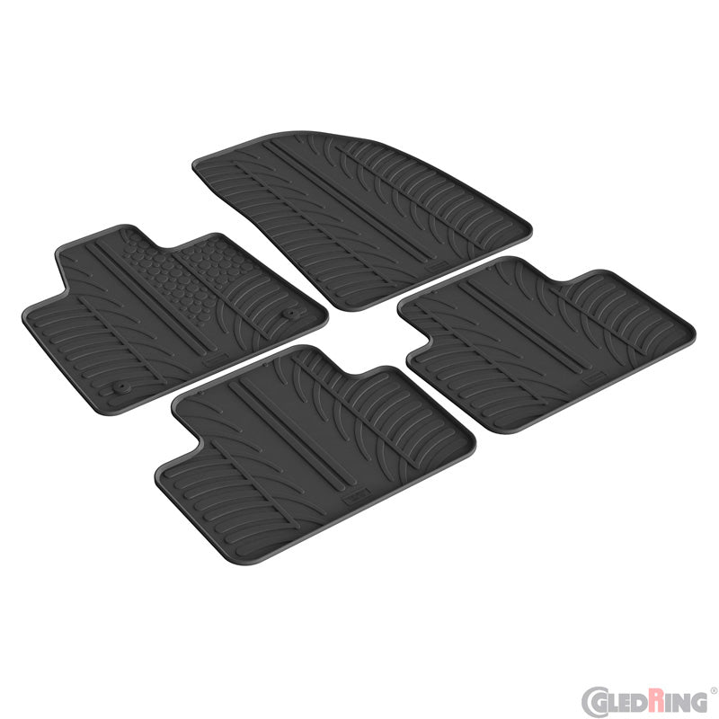 Gledring, Gummimatten, T-Profil, passend für Volvo EX30 2023-, 4 Teile
