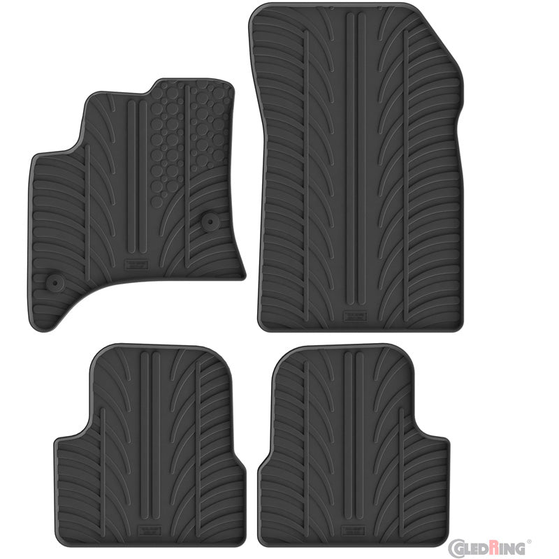 Gledring, Gummimattenset, T-Profil 4-teilig + Mattenclips, passt für Alfa Romeo Junior MHEV (2024-)