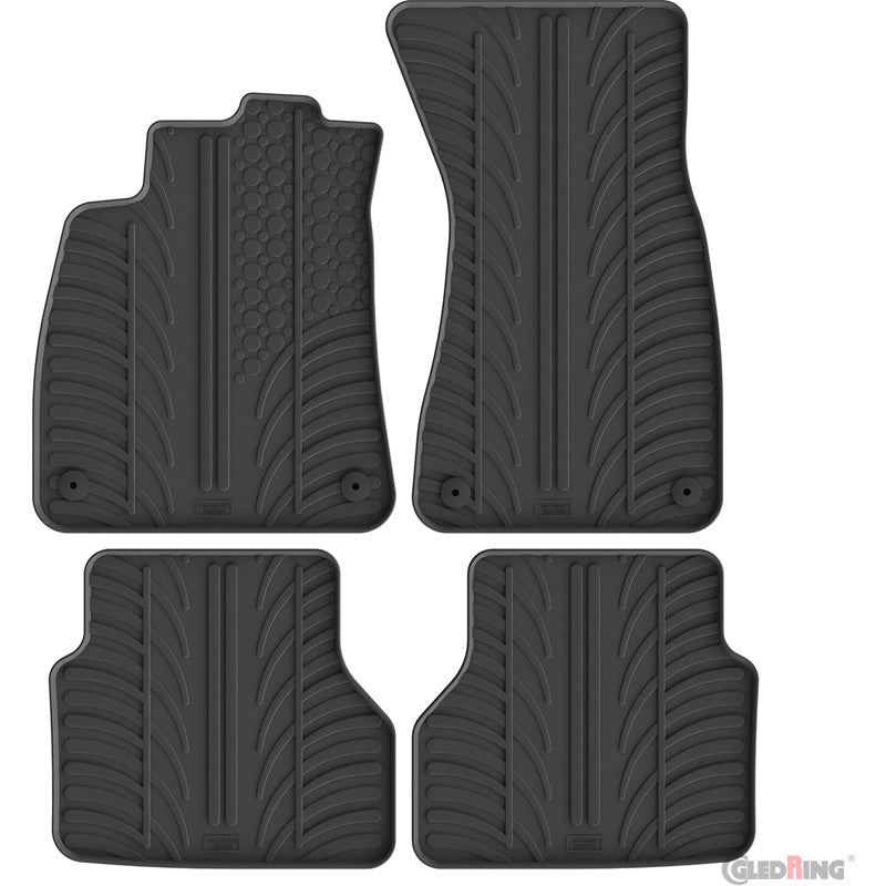 Gledring, Gummimatten, T-Profil 4 Stk. inkl. Mattenclips, passend für Audi A6 (C9) Sedan/Avant (2025-)