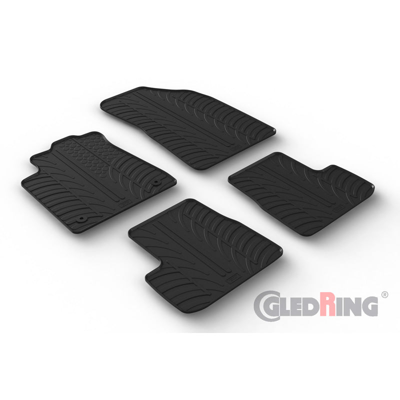Gledring, Gummimatten, T-Profil, passt für Citroen C3 IV 2024- ohne e-C3, 4 Teile + Montageclips