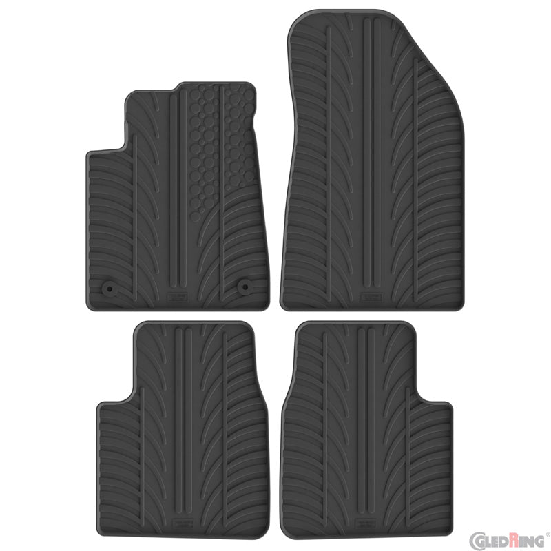 Gledring, Gummifußmatten-Set, T-Profil 4-teilig + Mattenclips, passt für Citroen C3 Aircross II (2024-)