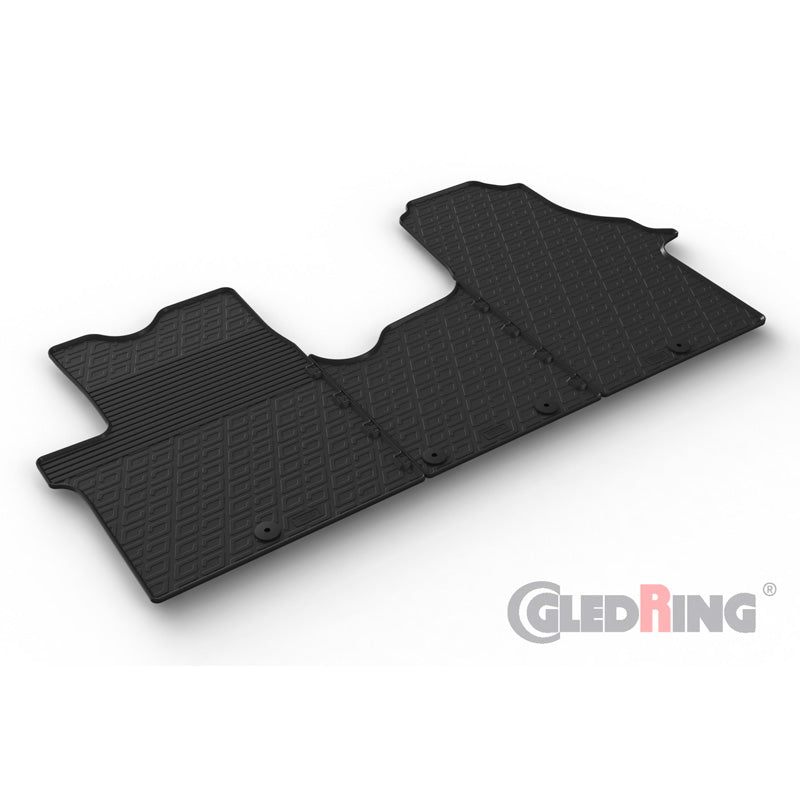 Gledring, Gummimatten, passt für Fiat Talento 2016-, Renault Trafic 2014-2019, Opel Vivaro 2014-2019, Nissan NV300 2016-, G-Profil, 3 Teile