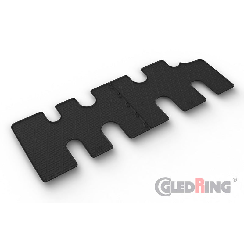 Gledring, Gummimatten, passt für Fiat Talento 2016-, Renault Trafic 2014-2019, Opel Vivaro 2014-2019, Nissan NV300 2016- (Bus, 3. Reihe), G-Profil – 2 Teile + Montageclips