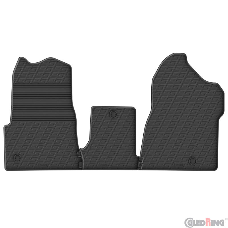 Gledring, Gummimatten, passt für Renault Master IV 2024-, G-Profil, 3-teilig inkl. Befestigungsclips