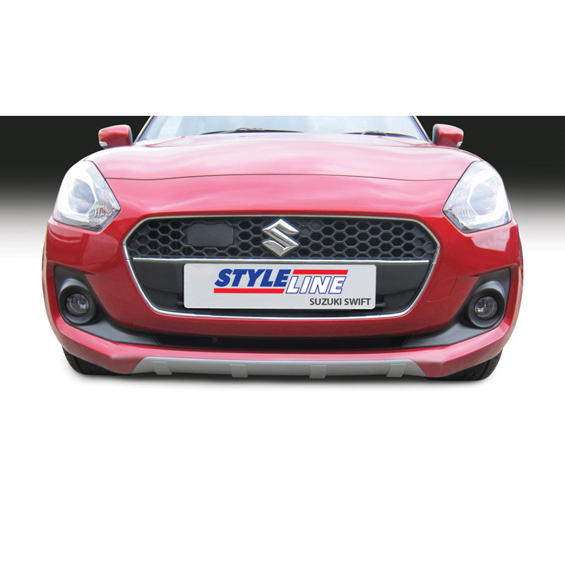 RGM, Frontspoiler 'Skid-Plate', passt für Suzuki Swift IV 5-Türer ohne Sport 5/2017- Silber 'gerippt'