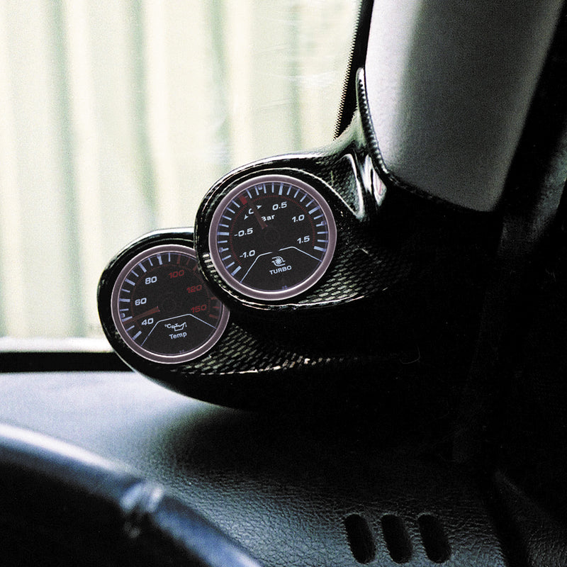 RGM, A-Säulenhalterung rechts - 2x 52mm -, passt für Renault Clio III 1998-2005 - Carbon-Look