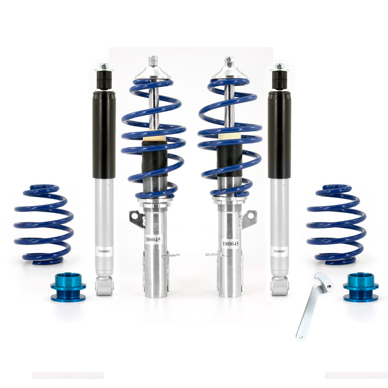Bonrath, Gewindefahrwerke passend für Opel Corsa C 1.0i/1.2i/1.7Di 2000-2006, Stahl, Aluminium, Blau