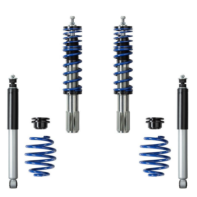 Bonrath, Gewindefahrwerke passend für Opel Corsa A 1983-1993 & Corsa B 1993-2000, Stahl, Aluminium, Blau