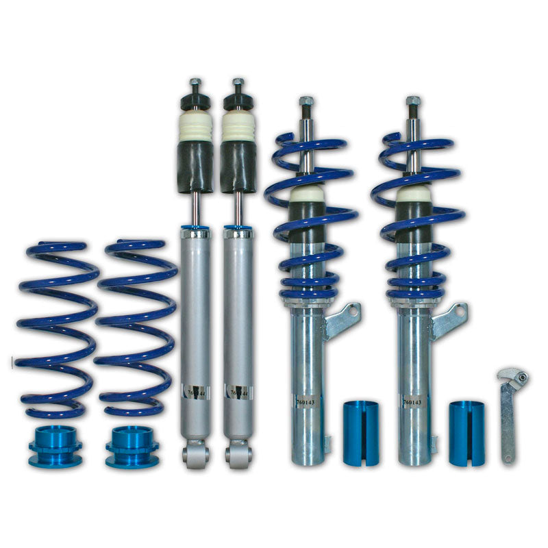 Bonrath, Gewindefahrwerke passend für Seat Leon 1P 1.2TSi-2.0TFSi 2005-2013, Stahl, Aluminium, Blau