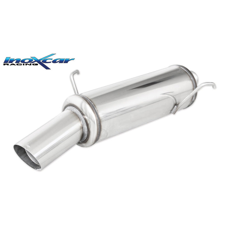 InoXcar, 100% Edelstahl Sportauspuff passend für Peugeot 206 1.1 60PS -2000 1x90mm Rally, Inox