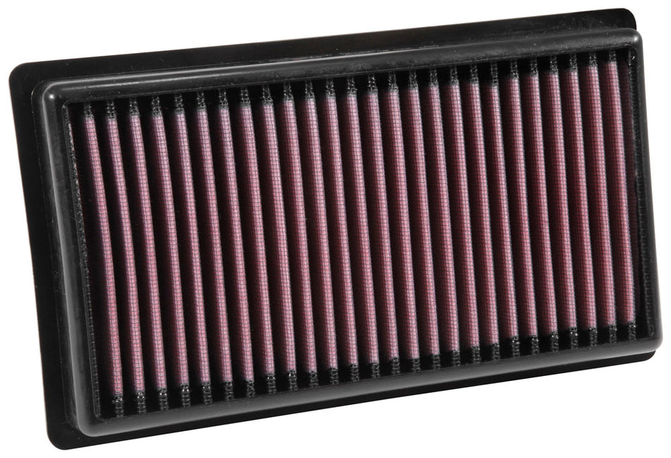 K&N, Tauschluftfilter passend für Kia Rio 1.0, 1.2, 1.4, 1.4CDi & Rio XLine 1.4, 1.6 & Stonic 1.0, 1.6CDi 2017- (33-3081), Baumwolle, Rot