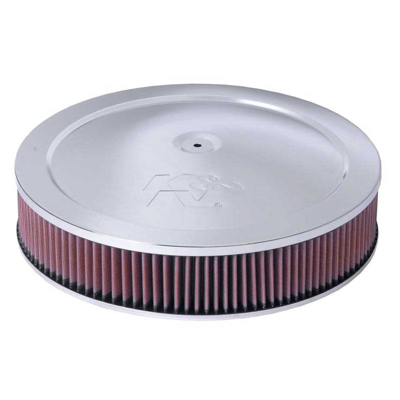 K&N, Luftfilter Rund - 130mm Flansch, 356mm Durchmesser, 117mm Höhe (60-1264), Rot