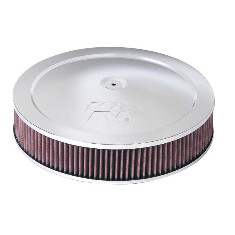 K&N, Luftfilter Rund - 130mm Flansch, 356mm Durchmesser, 70mm Höhe, 32mm Drop Base (60-1280), Rot