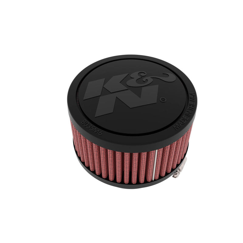 K&N, Luftfilter Universal Rund 57mm Flansch, 89mm Außendurchmesser, 51mm Höhe (RU-1900), Baumwolle, Gummi, Rot