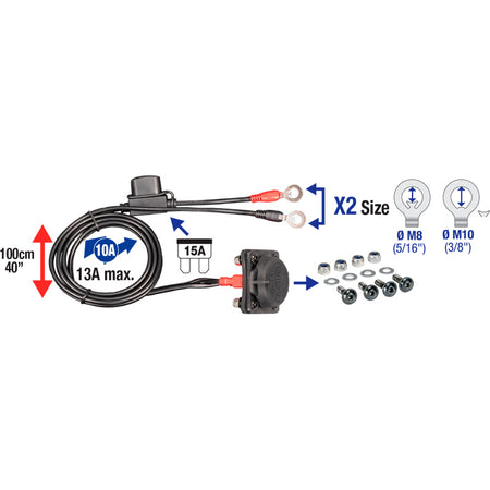 OptiMate, Batteriopladerforbindelse, MagCode Clip Panel Mount, 24V