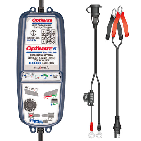 OptiMate, Batterioplader, 6V 4A / 12V 3A Battery Saving charger-tester-maintainer