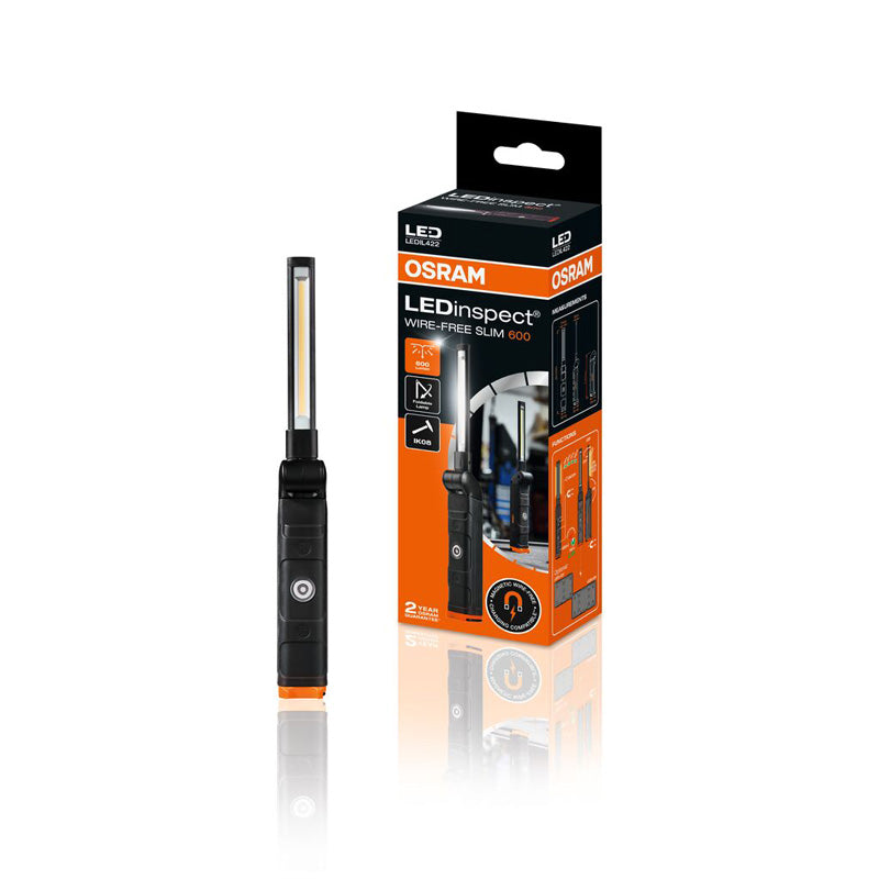 Osram, LEDinspect® WIRE-FREE SLIM 600 - Handinspektionsleuchte, Orange, Schwarz