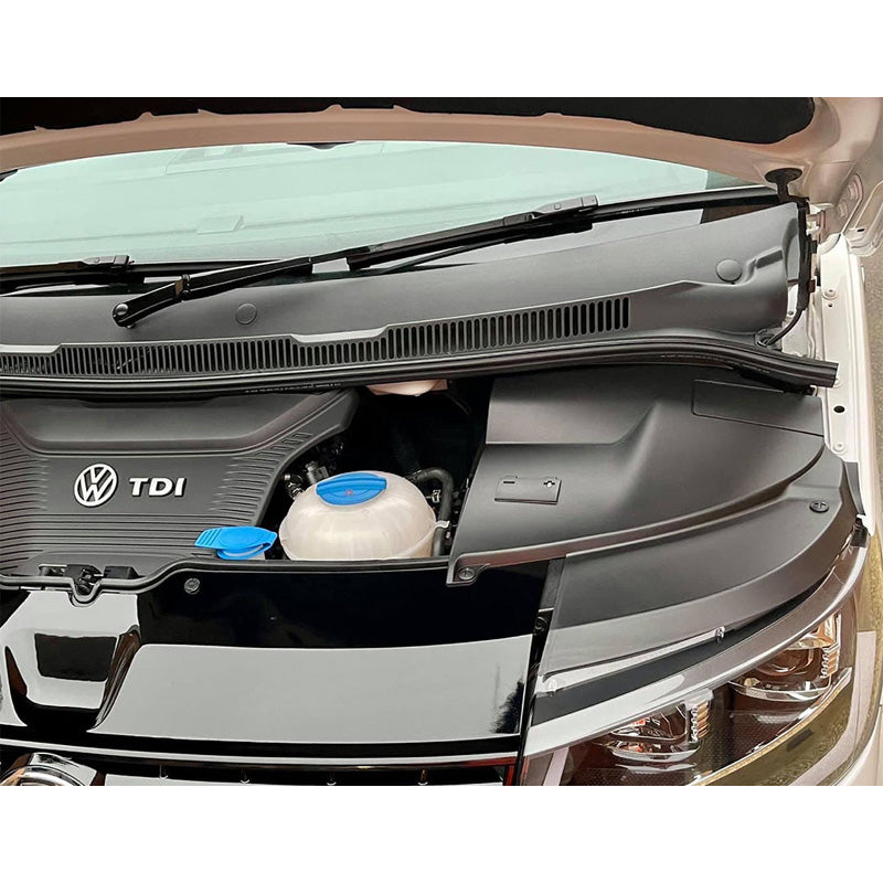 OneWay, Batterie- und Scheinwerferabdeckung, Mattschwarz, Passend für Volkswagen Transporter T5.1 (2010-2015), 2-teiliges Set